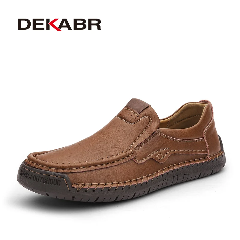 

DEKABR Large Size Men Shoes Fashion Leather Flats Classic Driving Shoes Comfortable Rubber Platform Business Men Casual Shoes