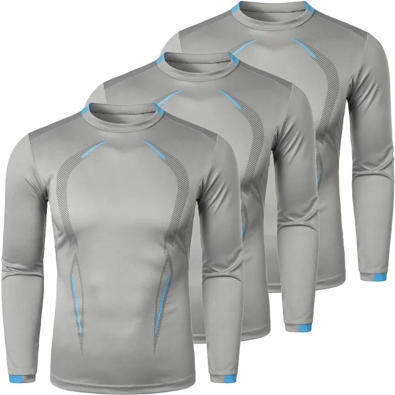 3 Pack  Men's Sports Training Long Sleeve Quick-dry T-shirt Fitness Lightweight Streetwear Breathable Oversized T Shirts for Men