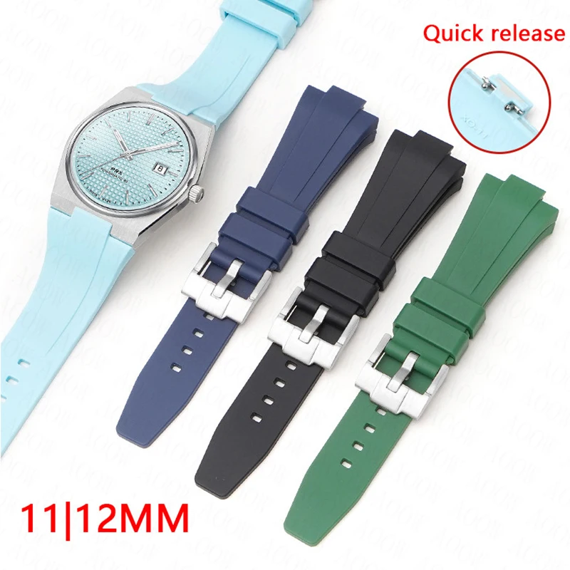 Tissot ティソ PRX T137.410 用 替え ラバー ラグ12mm Rubber Watch Band for Tissot PRX Series Super Player T137