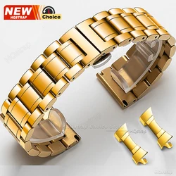 Elegant Butterfly Buckle Stainless Steel Watch Strap - Universal Fit - 22mm (Gold)