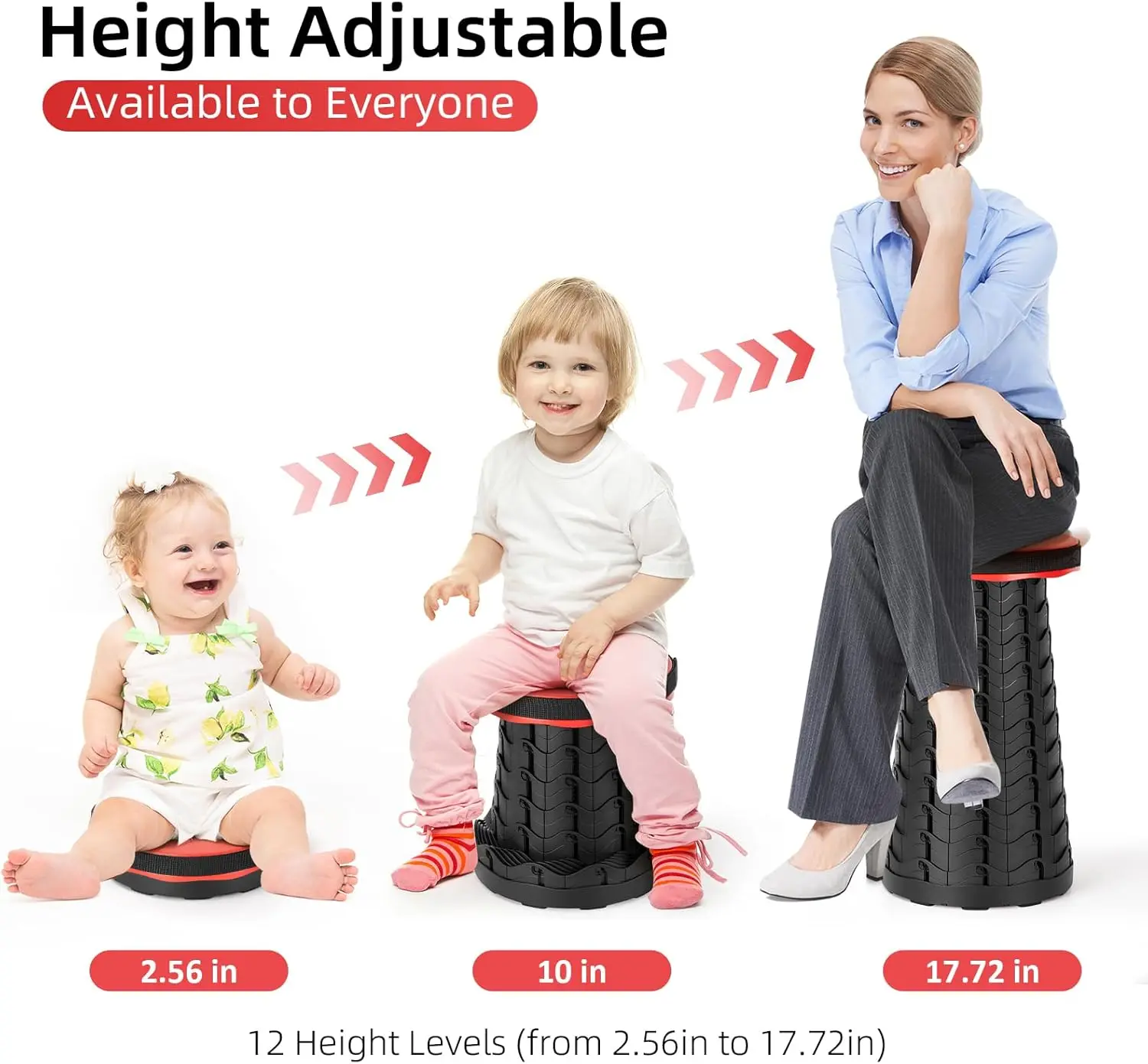 Collapsible Stool Portable Folding Stool for Fishing Telescoping Camping Round Retractable for Camping Hiking BBQ folding stool