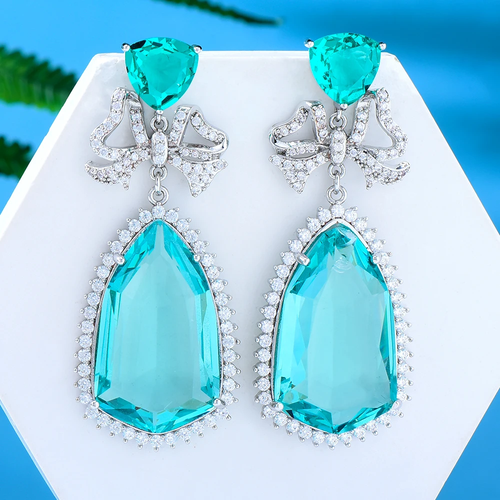 Kellybola New DIY Shiny CZ Earrings For Women Bridal Wedding Girl Daily Surper Jewelry High Quality Hot Romantic Summer