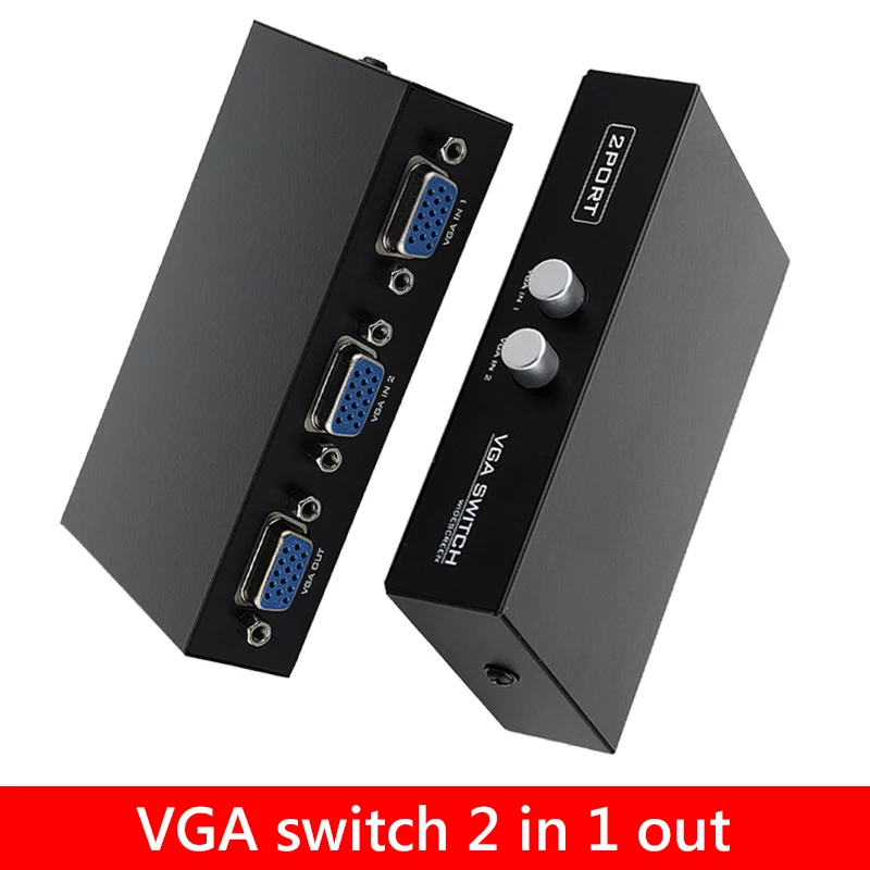 2 IN 1 OUT VGA Splitter Switch HD 1080P VGA to Cable Converter Adapter For PC TV Box Projector Monitor vga kvm switch vga extender splitter