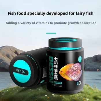 BESSN Discus Fish Food - Beef Heart Mix with Spirulina & Shrimp - High Protein Color Enhancing Pellets - for Tropical&Angelfish