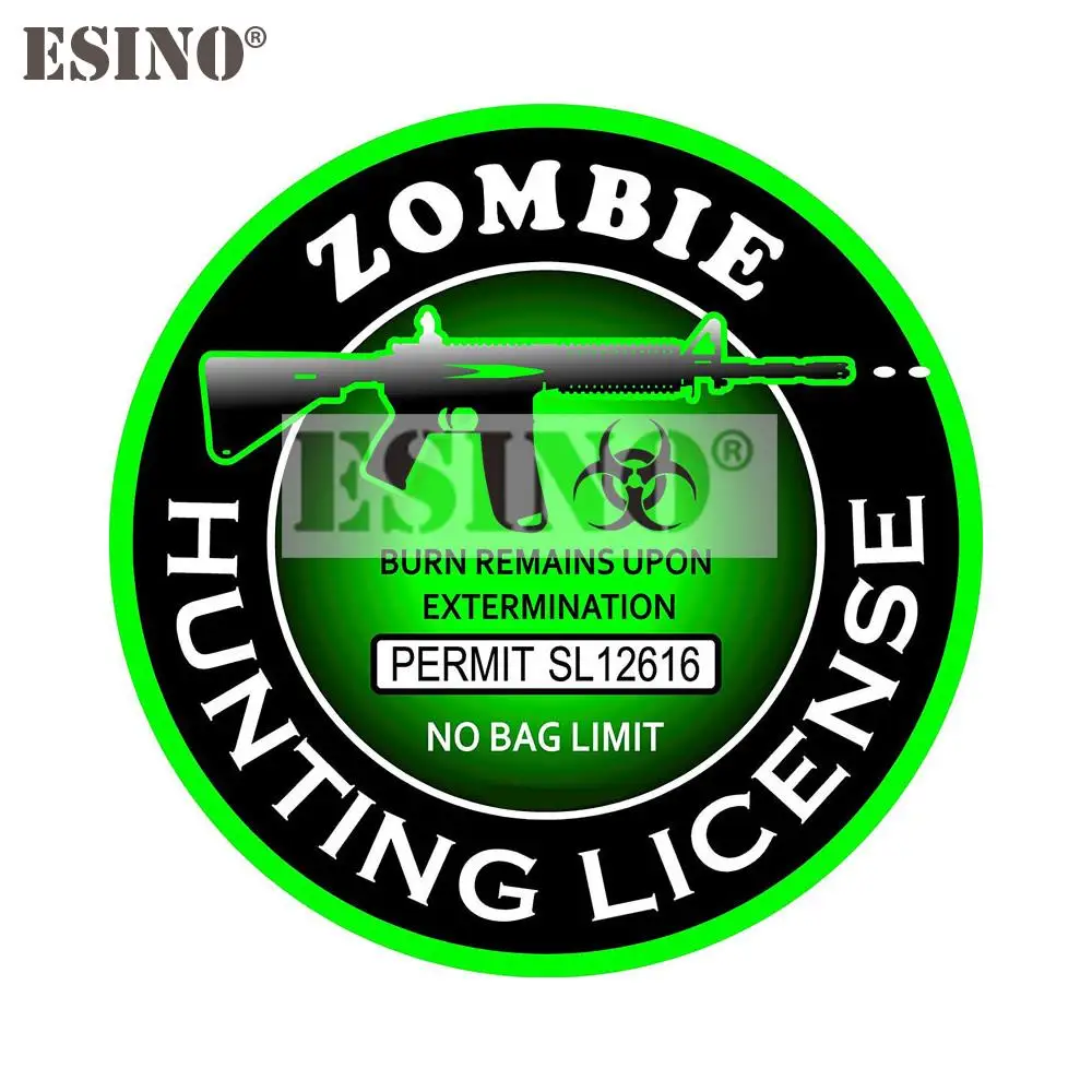 

Car Styling Zombie Hunting License Decorative Car Accessory Creative PVC Waterproof Sticker Car Whole Body Vinyl Decal