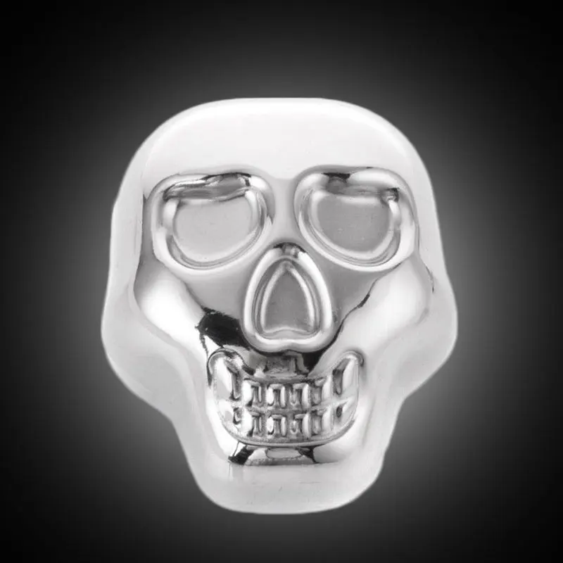 Stainless Steel Skull Ice Cube Drink Beer Cooler 5pcs for Bar Cocktails Cooling Whiskey Stone Household Party Freezing Ice Cube