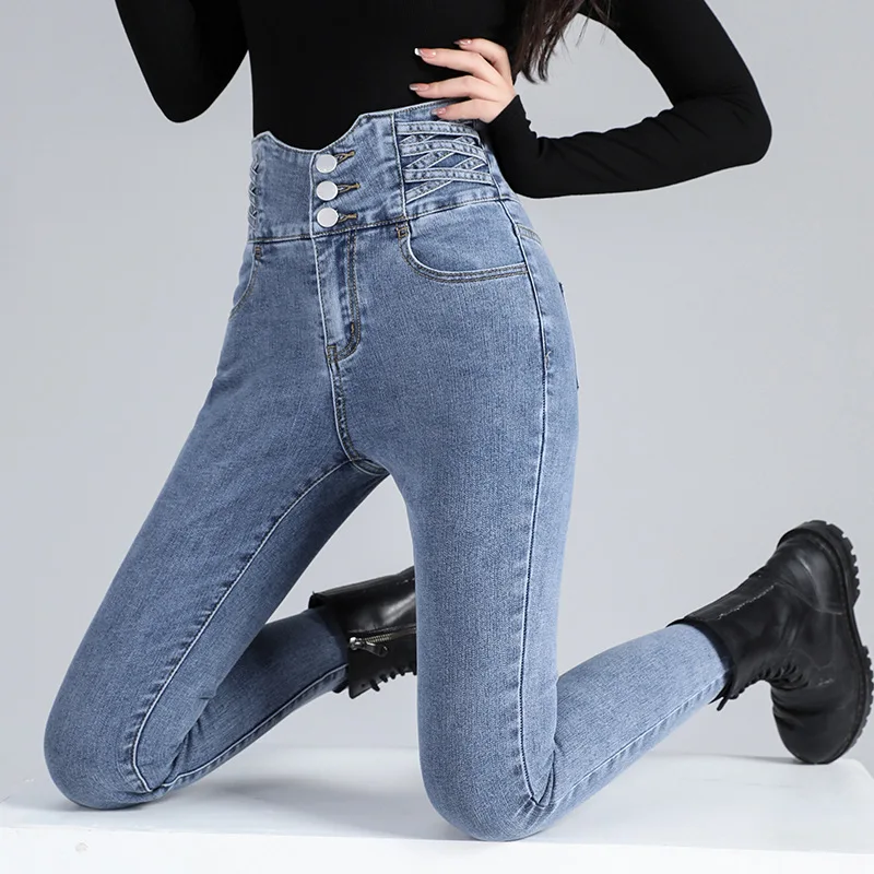 

Skinny Pencil Y2k slouchy jeans Women Vintage High Waist mom jeans Women's Slim Stretch Denim Pants Tight Trousers Female Pants