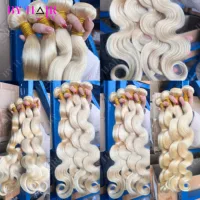 Couleur Blonde 613 paquets cheveux péruviens miel blond vague de corps paquets cheveux humains crus 32 pouces Extensions de cheveux cheveux 3