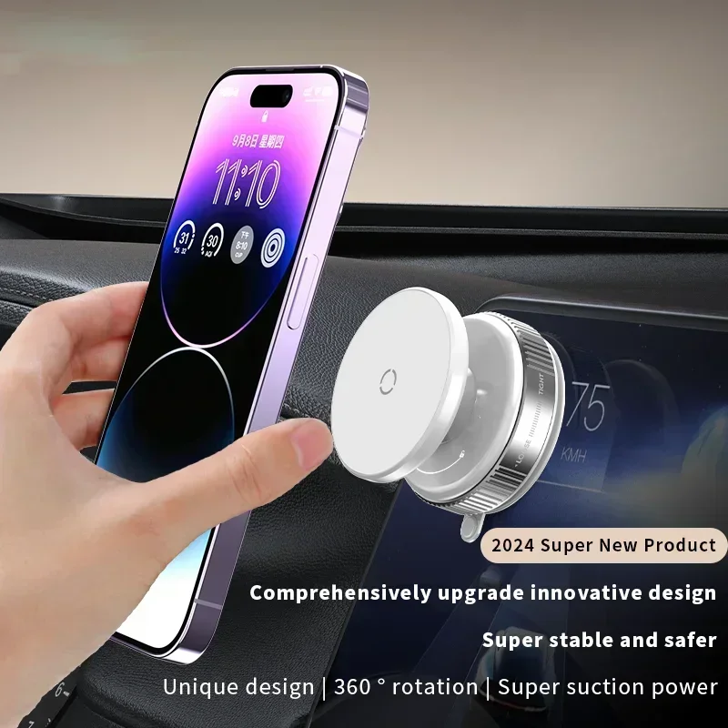 New Intelligent Mobile Phone Holder Double-Sided Folding Bracket Car Mount Magnetic Adsorption Bracket Vacuum Adsorption Stable