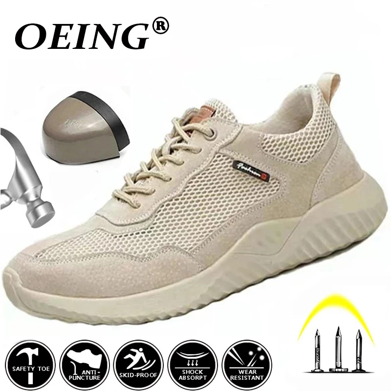 2022 New Brand Summer Lightweight Steel Toecap Men Women Work & Safety Boots Breathable Male Female Casual Shoes Plus Size 37-45 | Обувь