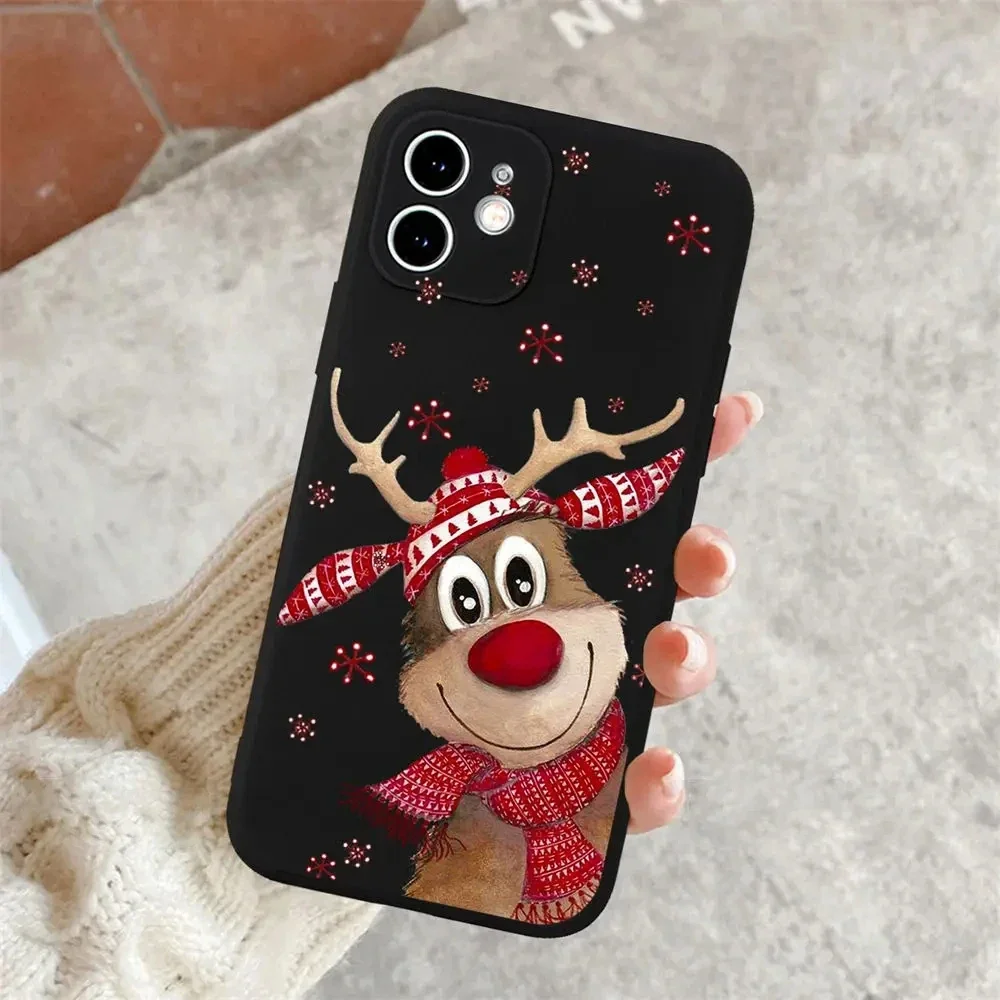 Festive Holiday-Themed Shockproof Silicone Phone Case Cover