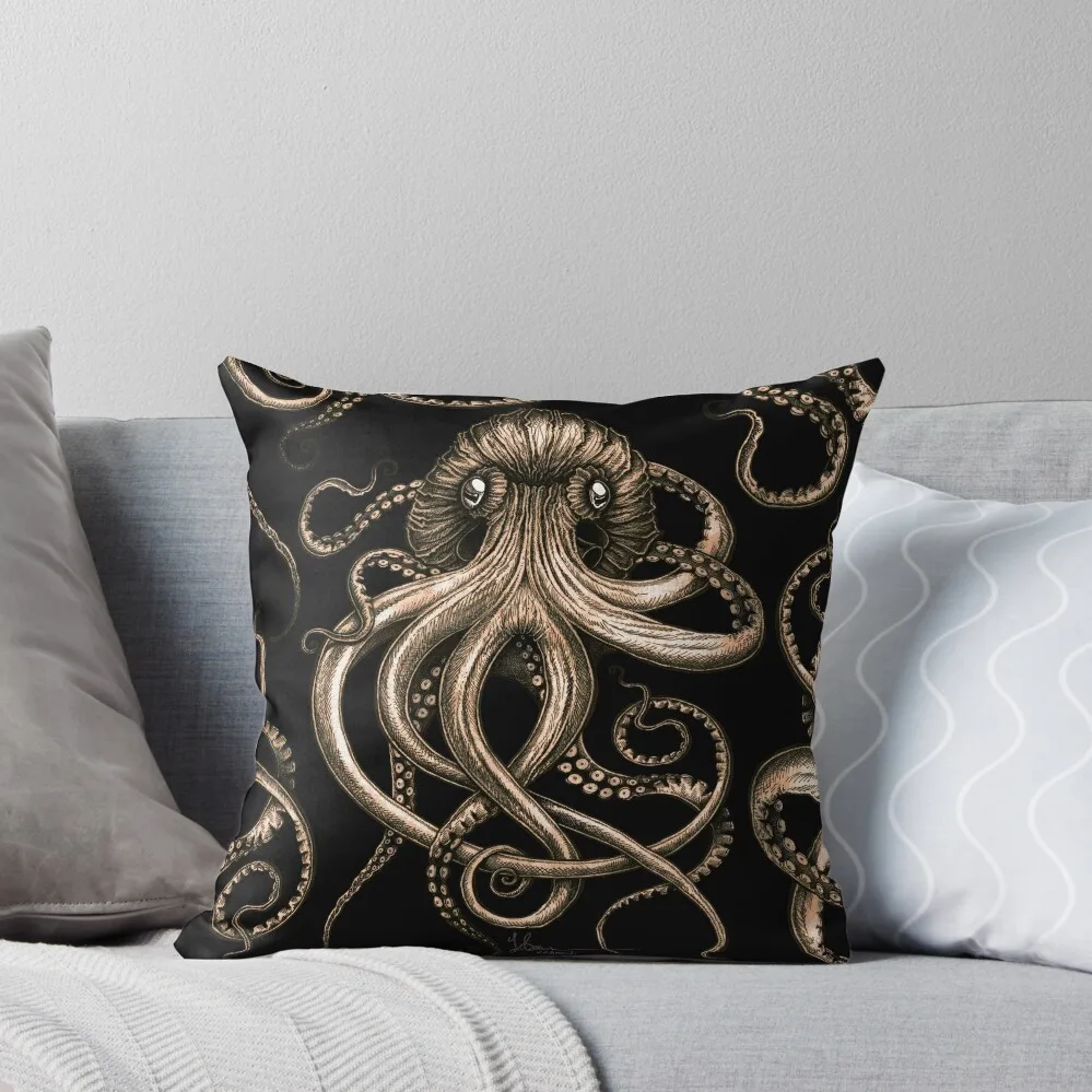 

Bronze Kraken Throw Pillow Luxury Sofa Cushions Pillow Case Christmas Marble Cushion Cover Cushions For Sofa