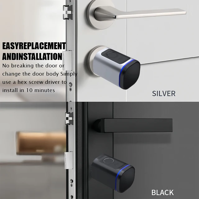 CDOK L31 Tuya Bluetooth smart lock, biometric unlocking, gateway remote unlocking can be added, black/silver 5