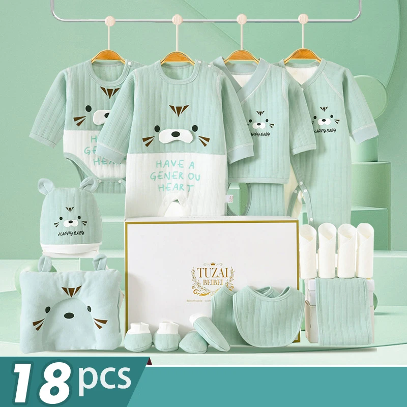 شتاء جديد الوليد فتاة الملابس مجموعة طفل القطن 18...