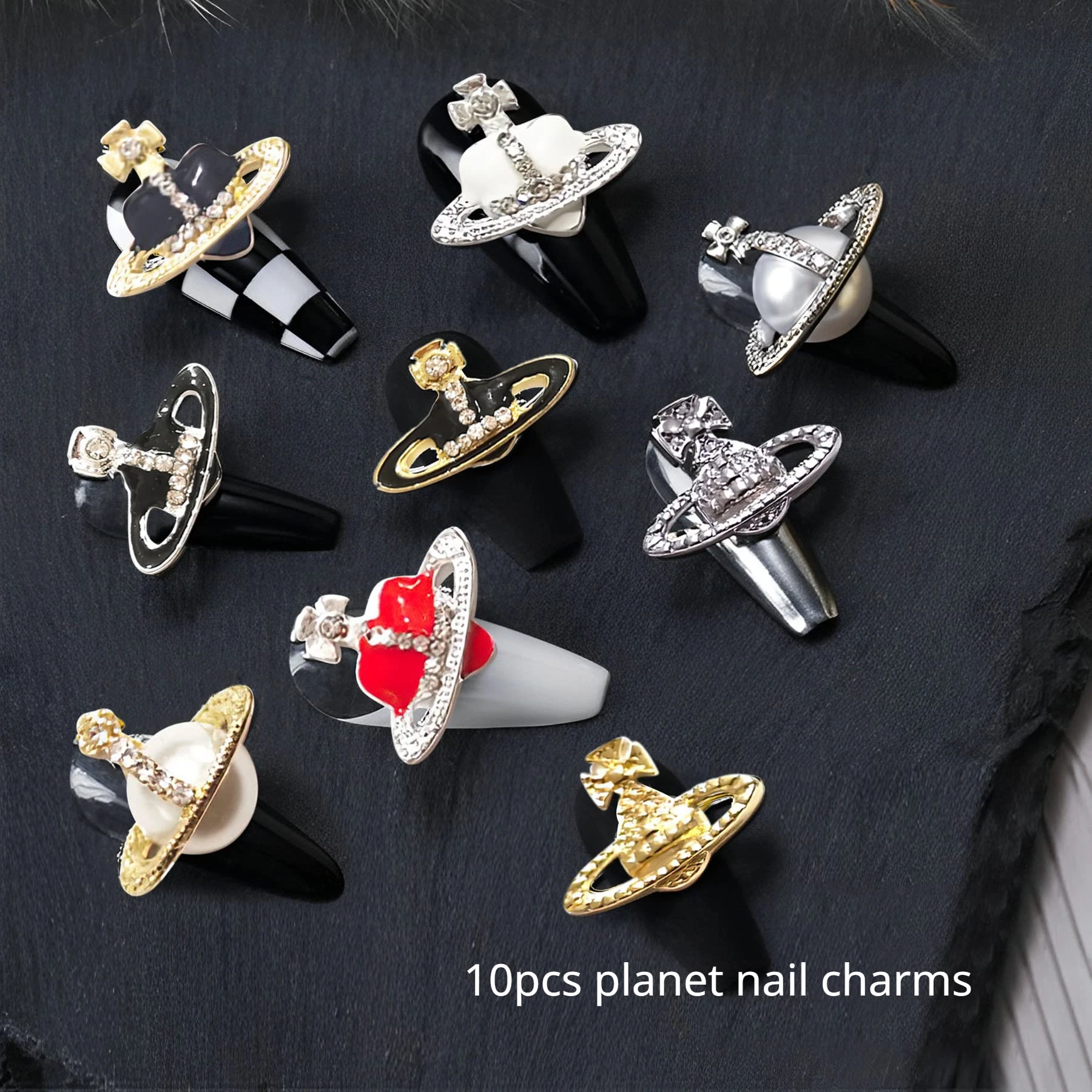 110Pcs Cross Nail Charm 3D Nail Charms for Acrylic Nails Punk Vintage Metal  Silver Gold Nail Rhinestones Planet Nail Gems Nail Art Supplies for DIY Nail  Decorations (Retro Silver)