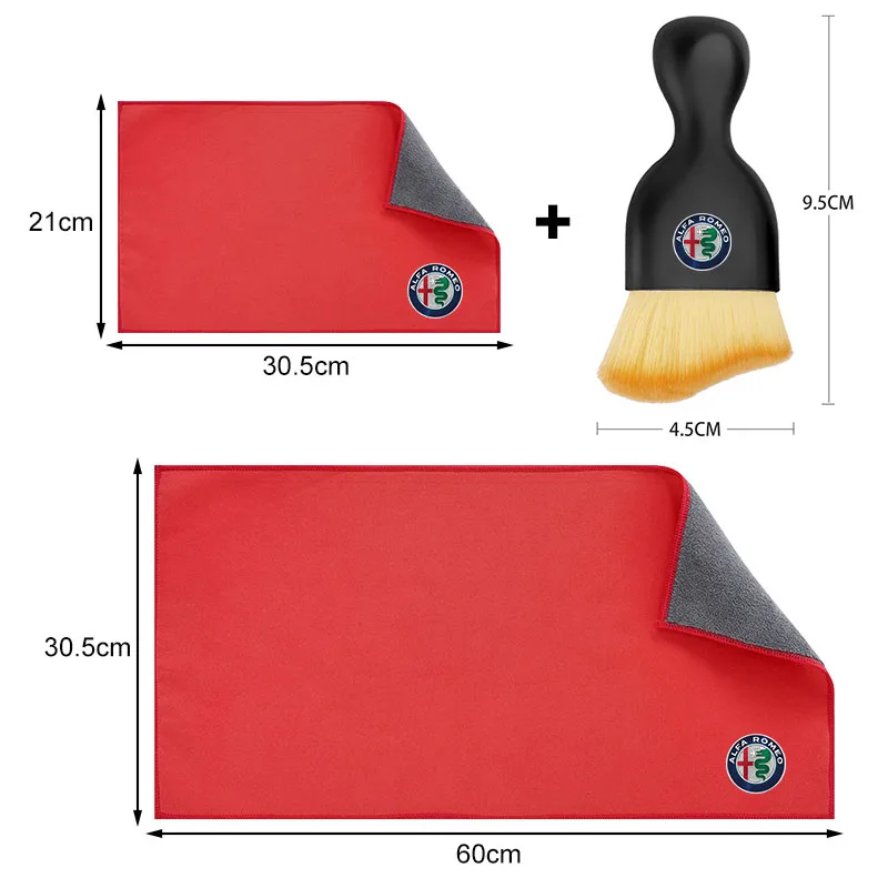 Car Interior Cleaning Kit: Soft Brush & Microfiber Towel