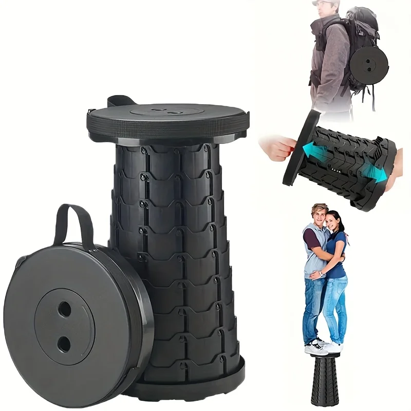Tabouret pliant camping 226kg capacité - Siège réglable avec poignées pour pêche randonnée et pique-nique