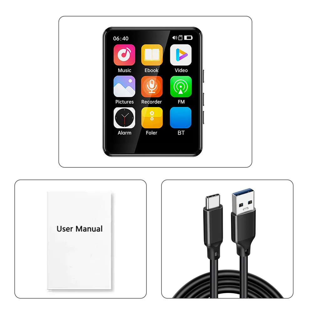 л ũ Bluetooth-Compatible5.3 ޴  ÷̾, MP3 ÷̾, FM  , å, 16 GB, 32 GB, 64GB