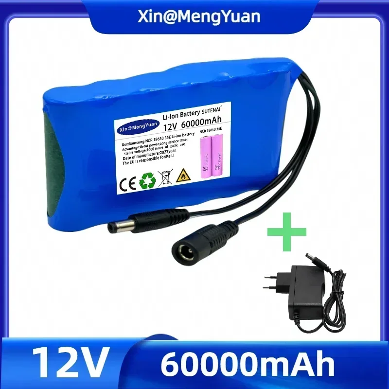 Rechargeable Battery Original Portable 12V 20000mah Lithium Ion Battery Pack Capacity DC 12.6v 30Ah CCTV Cam Monitor