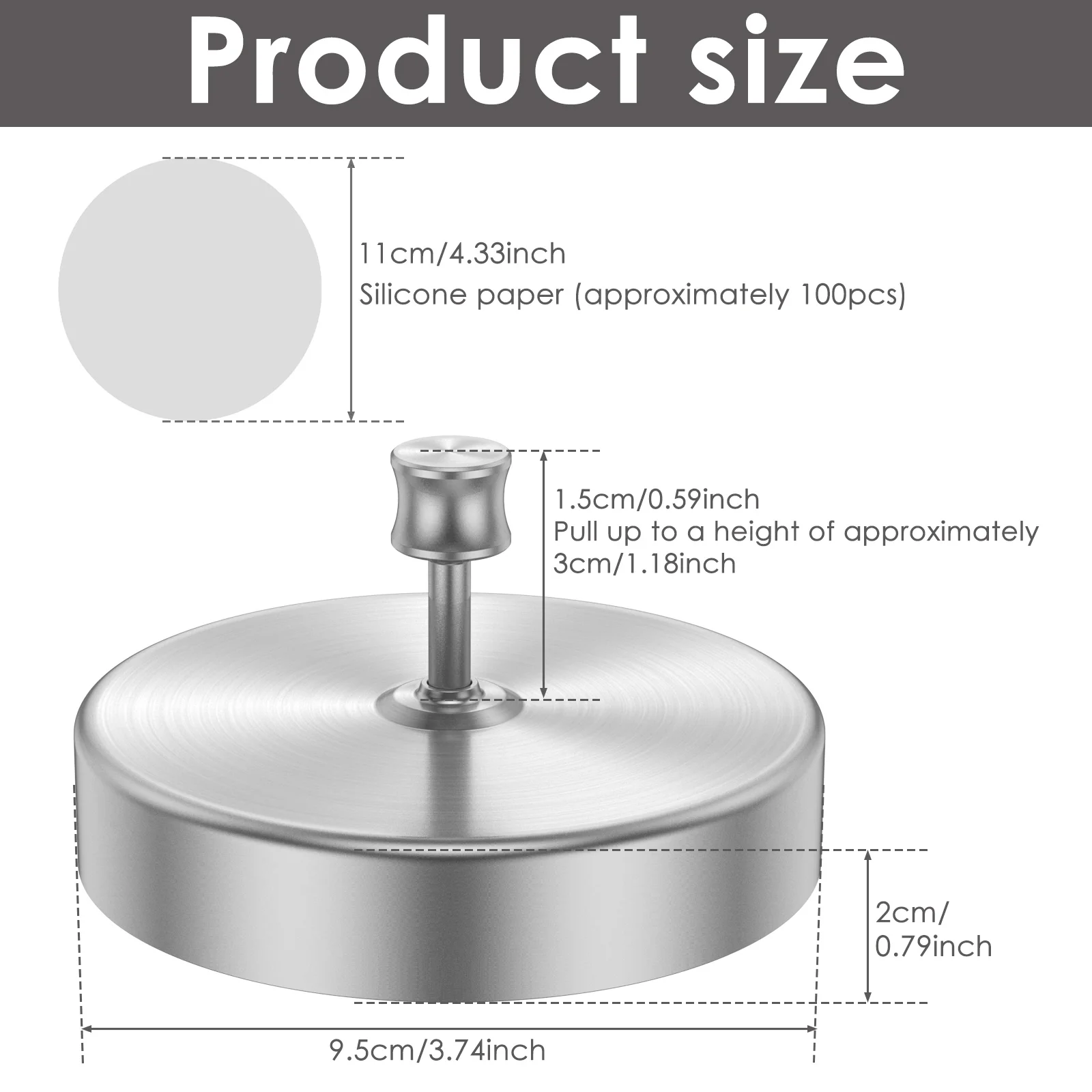 Burger Press with 100 Patty Papers Stainless Steel Hamburger Patty Maker Adjustable Thickness Burger Press Maker Non Stick burger press