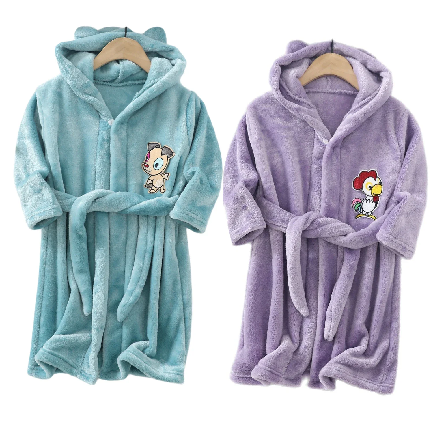 

2024 New Spring Girls Boys Robes Girls Boy Pajamas Summer Children Sleepwear Bathrobe Autumn Kids Hooded Bathrobe Girls Clothing
