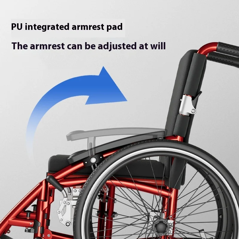 Sports and leisure wheelchair quick-release aluminum alloy ultra-light elderly foldable walker trolley height adjustable