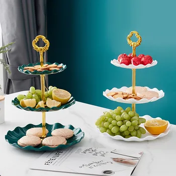 Scaffale per torta a tre strati in stile nordico di lusso portafrutta Dessert Snack Candy Buffet Rack Wedding Dim Sum Plate Candy Plate 1