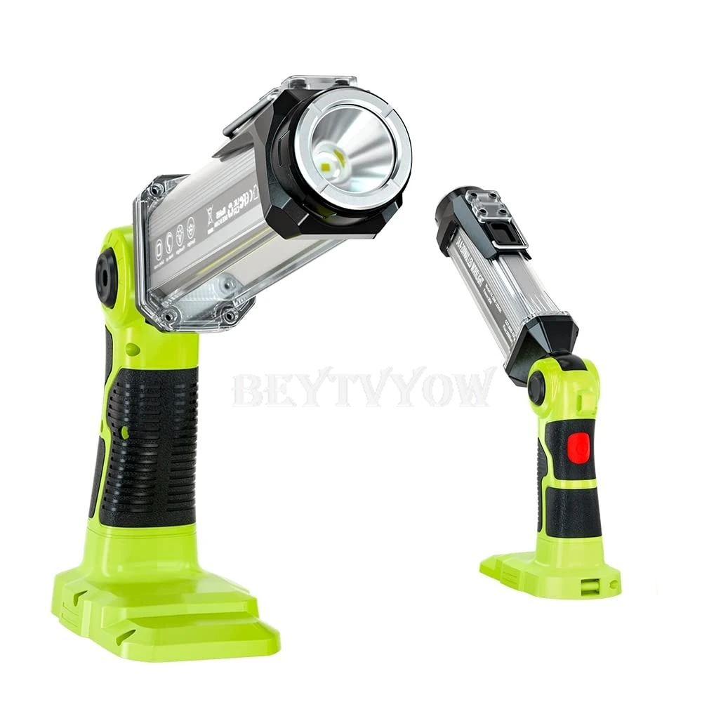 Cordless Portable Flashlight for Ryobi 18V Battery 25W 2000LM LED Work Light wit