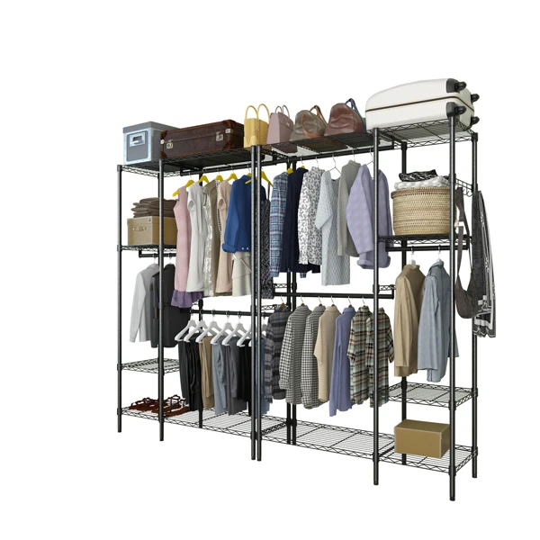 Closet Organizer Metal Garment Rack Portable Clothes Hanger Home