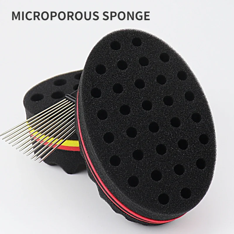 New Oval Double-Side Magic twist hair brush sponge,Sponge Brush for Natural,afro coil wave dread sponge brushes 5