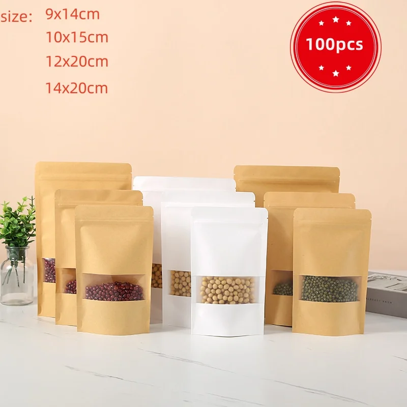 Bolsa Con Cremallera De Papel Kraft De Calidad Alimentaria Con