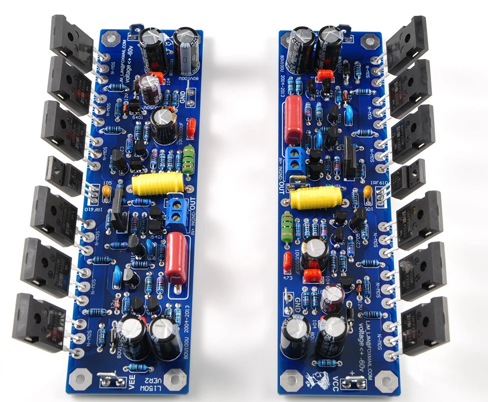 LJM L150W Klasse AB DC +/- 45V 200W8R (+-60V) 400W 4R (+-60V) MONO Verstärker Fertige Platine 200W MOSFET IRFP250 FET – Detail 3