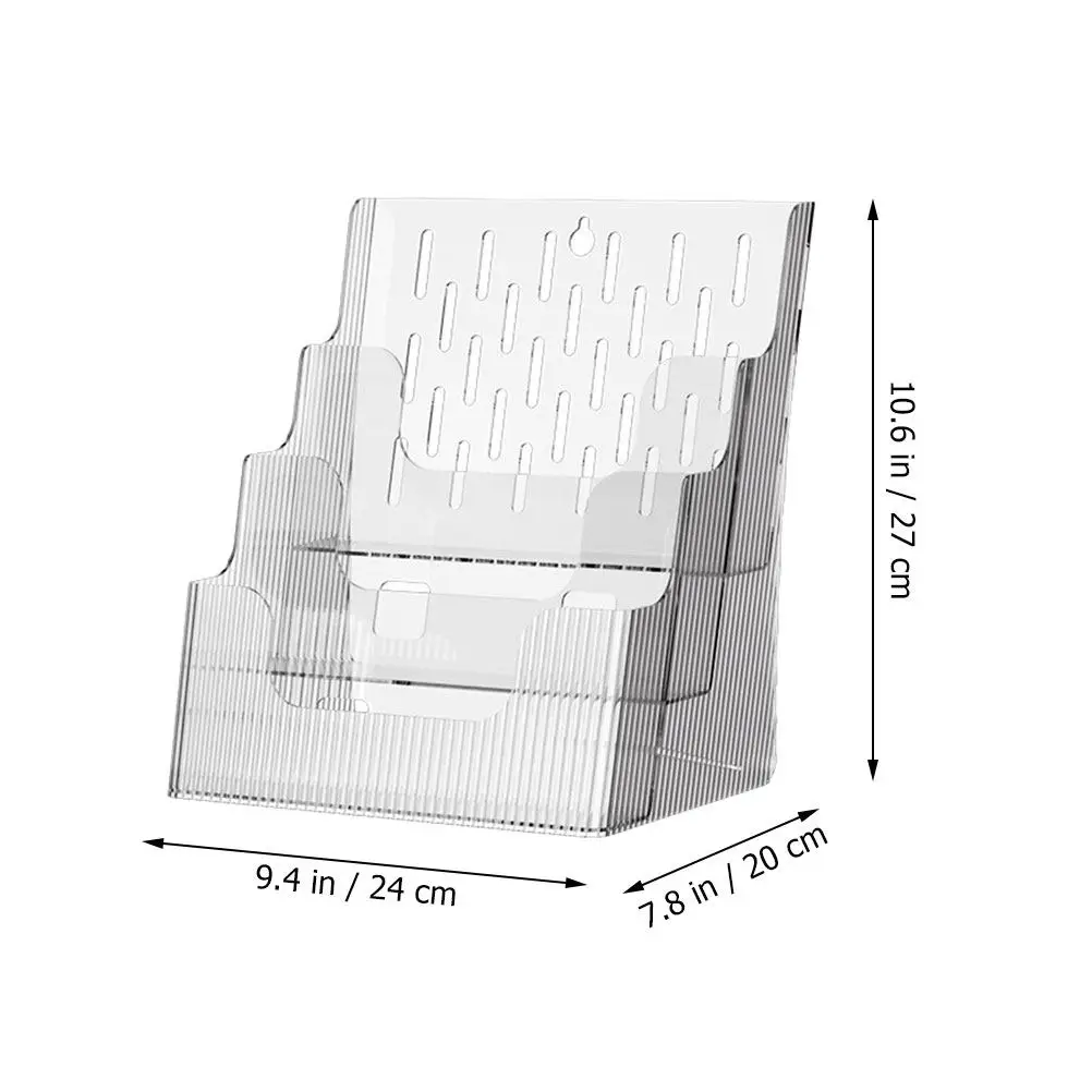 클리어 데스크탑 파일 정리함 튼튼한 애완동물 모양 경사 디자인 문서 홀더 사무실 책 보관 랙 잡지 홀더