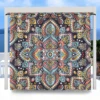 1PC New Fashionable, Simple Home Decoration Print Perforated Waterproof Curtain, Machine Washable, Su 5