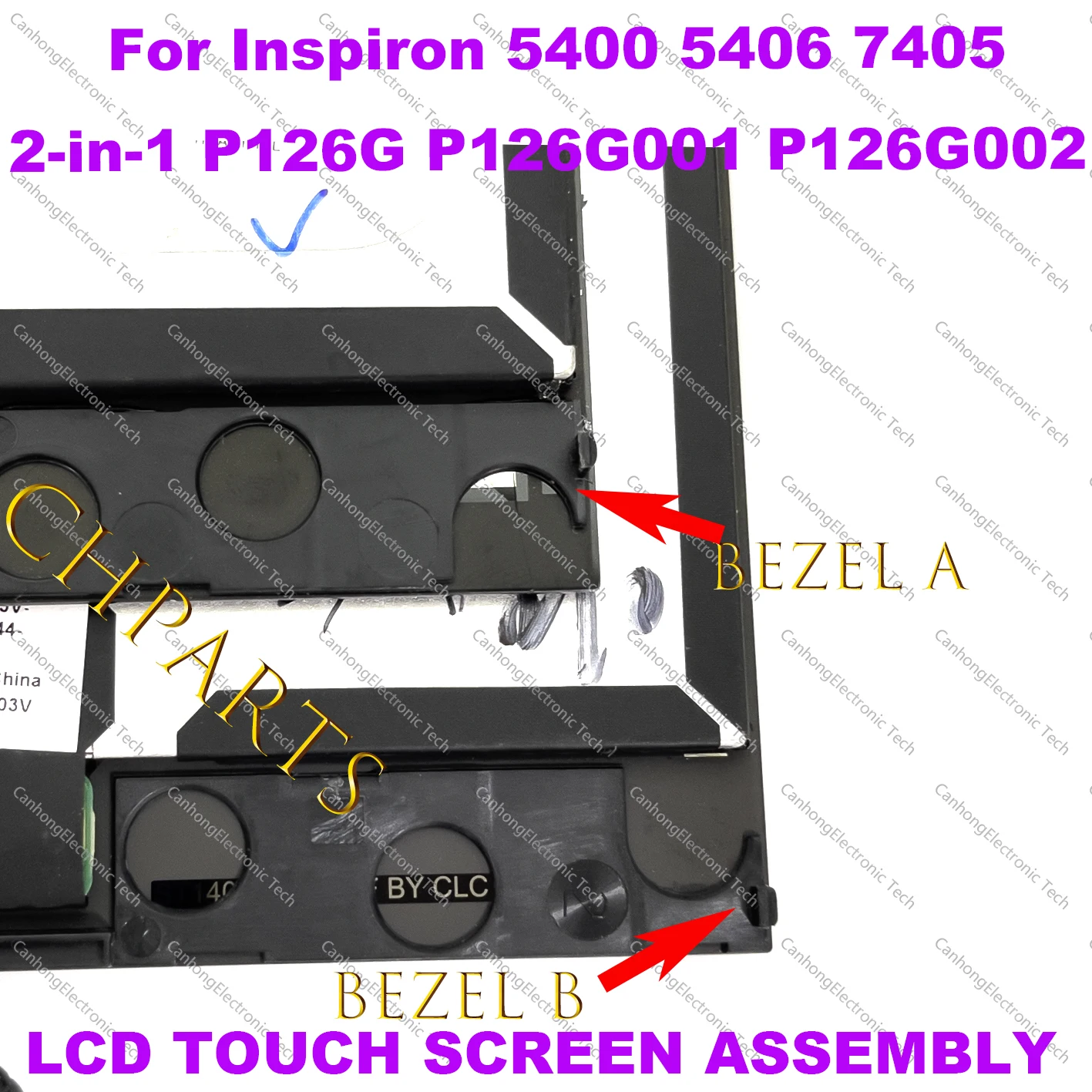Dell inspiron-2 in 1交換用LCDタッチスクリーン,5400 5406 7405 p126g