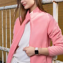 

Outdoor Fleece Jacket Winter Loose Large Size Coat for Women Sports Stand-up Collar Fleece All-match Casual Plush Jacket