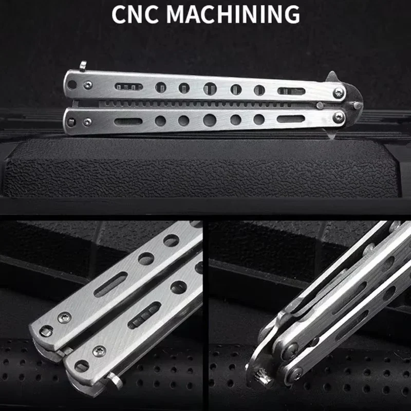 Foldable Comb Stainless Steel Practice Training Butterfly Knife