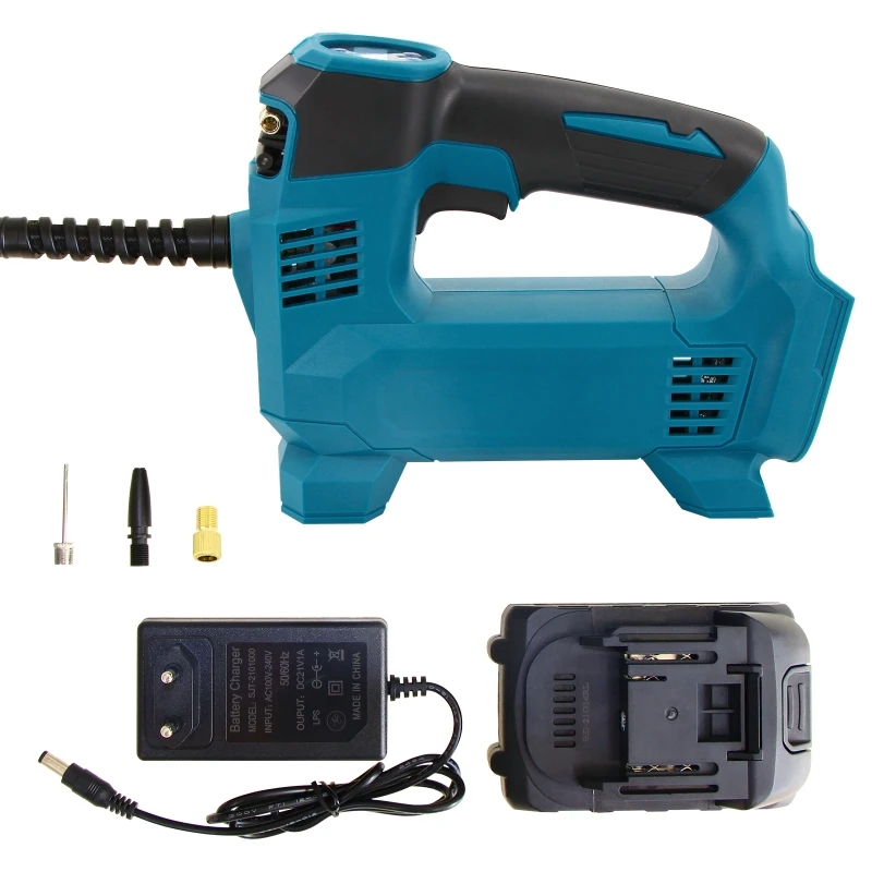 

21V LED Cordless Electric Air Pump 830PSI Quick Air Compressor Motorcycle Bicycle Car Tire Inflator Ball Pump For Makita Battery