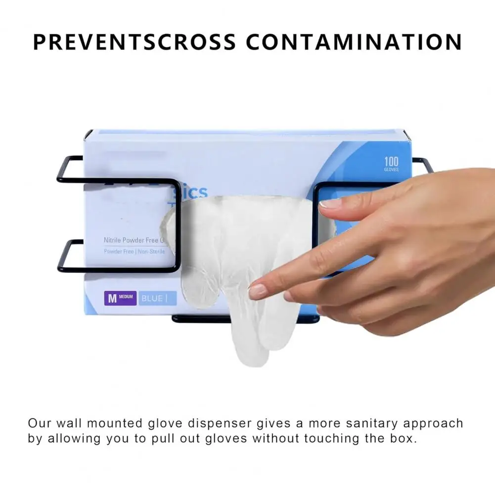 Tissue Box Wall Metal Glove Box Holder with Screws Wall Mounted Healthcare Food Service Dentist Disposable Glove Stoarge Rack 5
