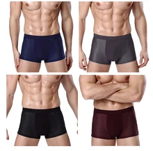 

Plus Banboo Fiber Men Underwear Male boxer Solid Panties Shorts Men's Underpants Breathable Intimate Man boxers трусы мужские