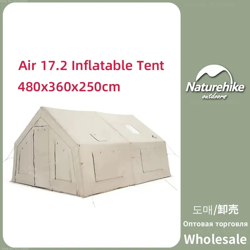 

Naturehike Air 17.2 Camping Luxury Inflatable Tent Outdoor Large Space One Room One Hall Inflatable Tent Family Travel Camp Tent