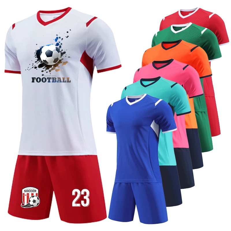 

Custom Football Jersey Sets for Kids Men 22/23 New Style 2 Pieces Summer Short Sleeve T-shirts Shorts Soccer Training Uniforms