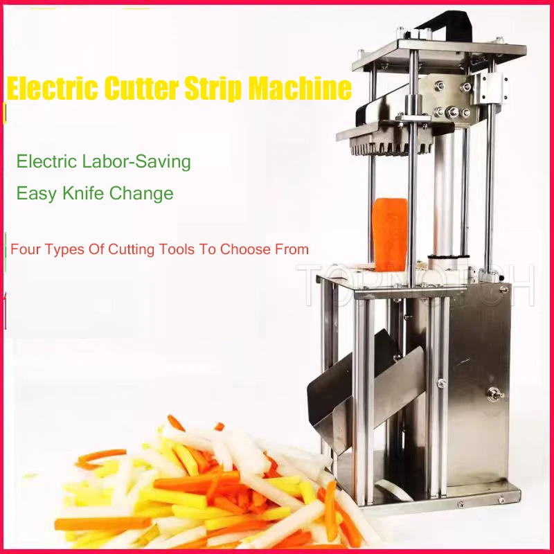 Electric French Fries Machine Stainless Steel Vegetable Radish Potato Strip Cutter Machine Commercial Fries Cutting