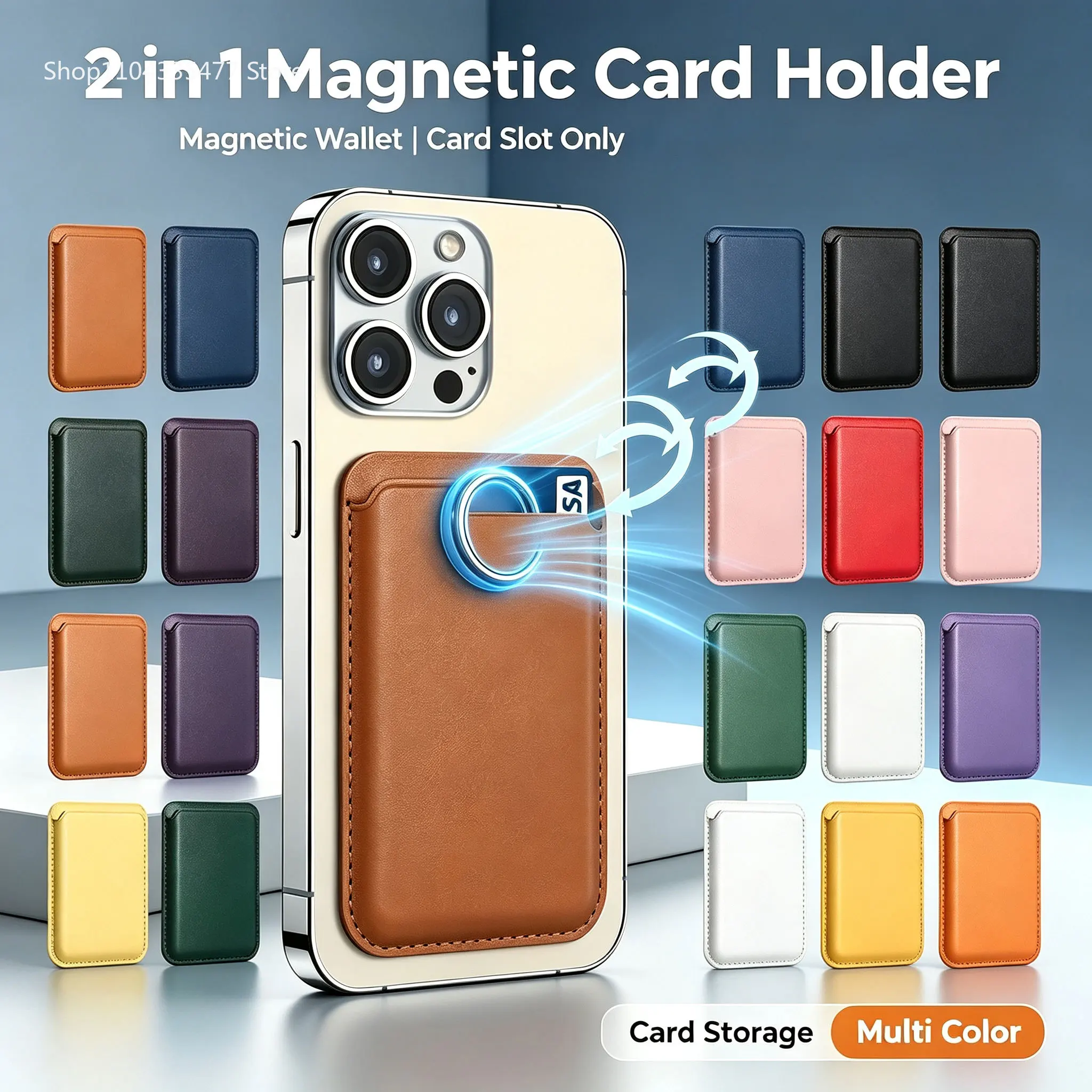 Luxury Magnetic Leather Wallet Phone Case with Card Holder