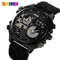 SKMEI 2202  Sport Watch Mens LED Light Stopwatch Waterproof Wristwatches Alarm Creative Cool 4 Time Display Countdown Digital 1