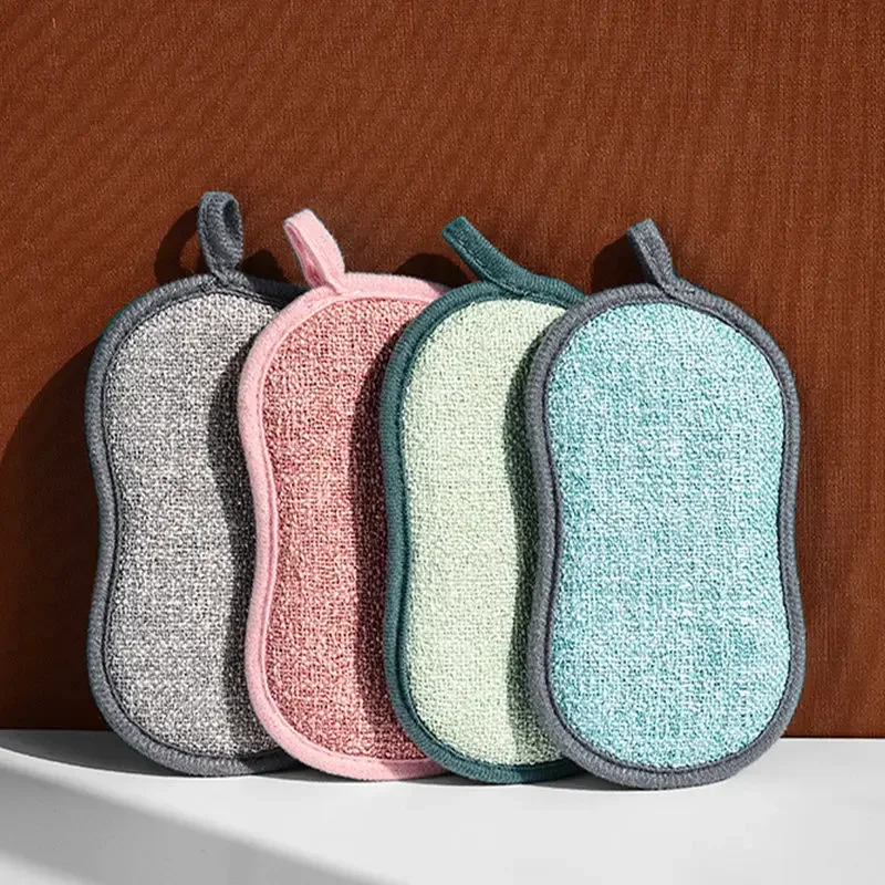 6 Spugne Lavapavimenti Riutilizzabili - Doppio Lato Microfibra E Raso Per Cucina E Bagno