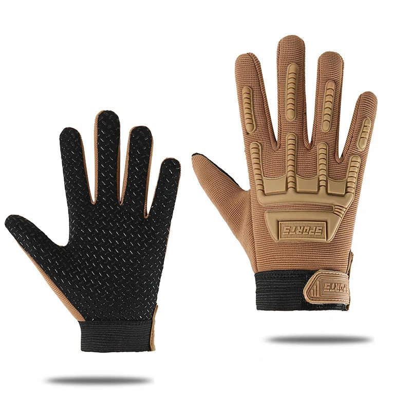 Children Gloves Cycling Boys Tactical Full Finger Gloves Camo Four Seasons Girls 2 to 7 Years Old Kids Anti-Slip Climbing Gloves 4