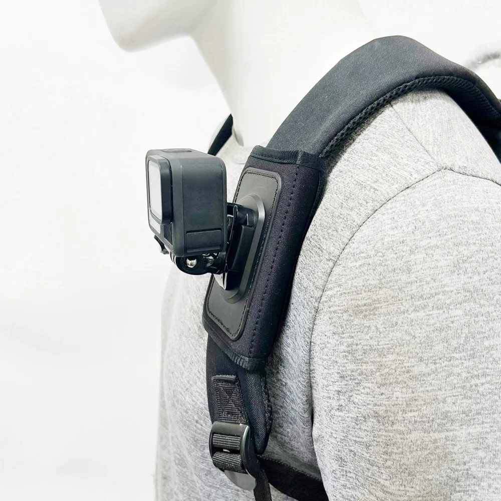 Sangle D'épaule Pour Caméra D'action - Rotule 360°, Filetage 6,35 Mm - Compatible GoPro, DJI, Insta360 - 8