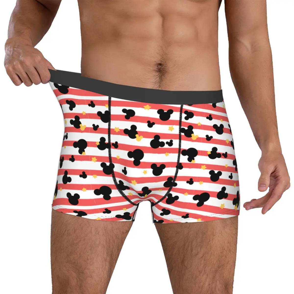 Boxer homme Mickey Mouse à rayures et étoiles - Confort