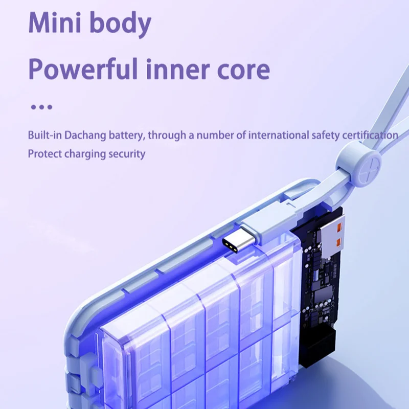 50000mAh Power Bank Fast Charging Large Capacity Power Bank Portable With Built-in 4 Cables Battery For IPhone Samsung Xiaomi 5